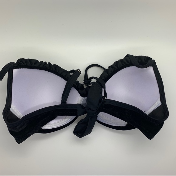 Two piece black velvet bikini set, Size M - Picture 8 of 10
